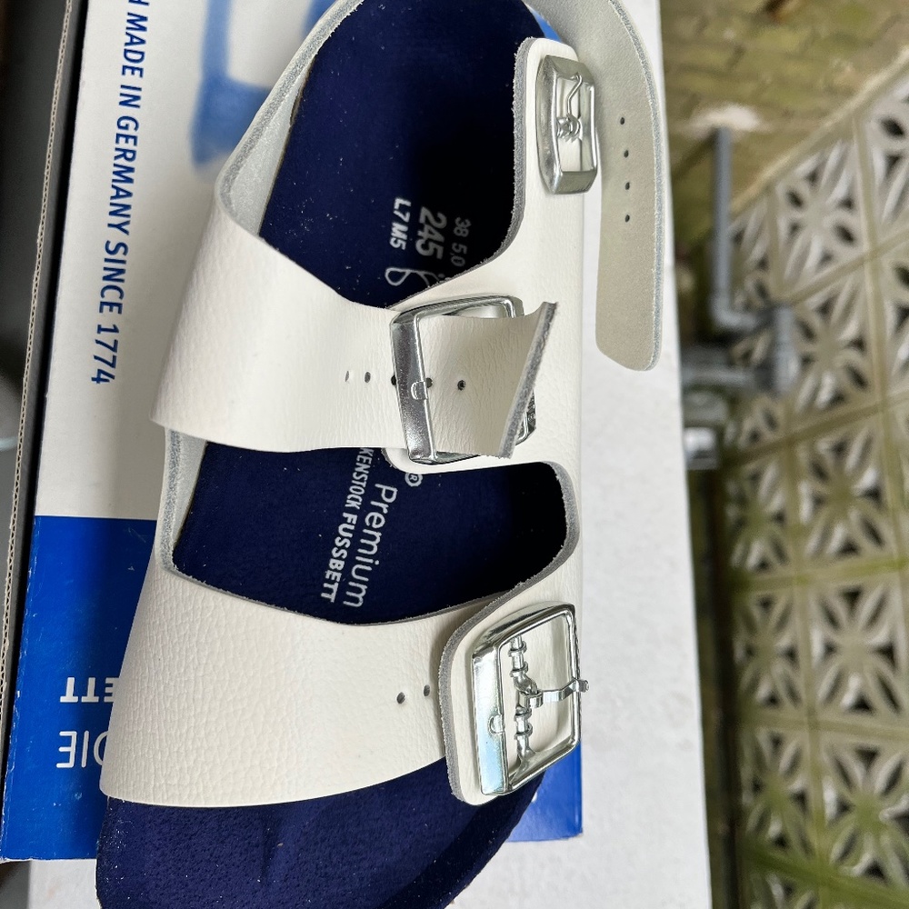 NWT- White Birkenstocks